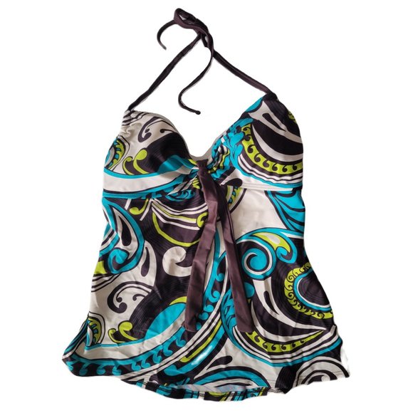 Apt. 9 Ladies Swimwear Padded Halter/Tankini Size 12 - Picture 1 of 8